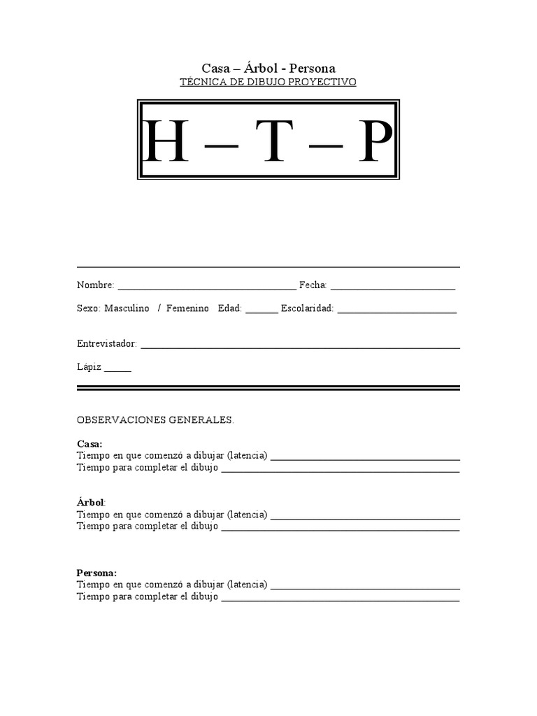 Test HTP: Análisis y Preguntas | PDF