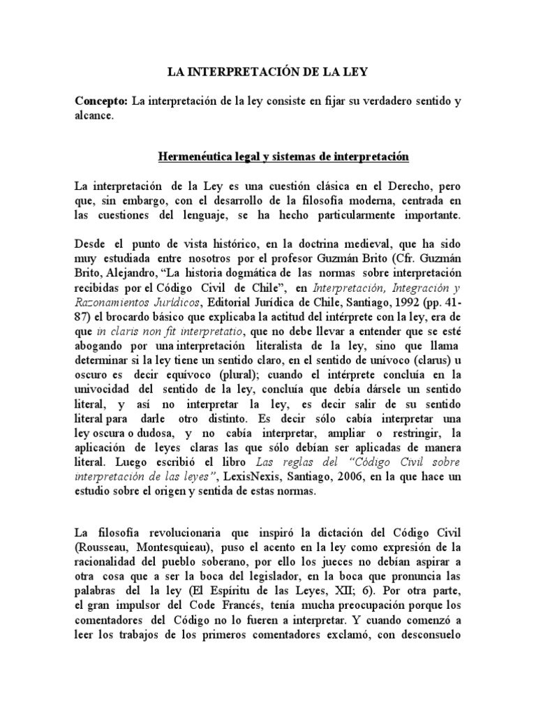 Apunte Interpretación de La Ley e Integración de La Ley | PDF | Juez ...