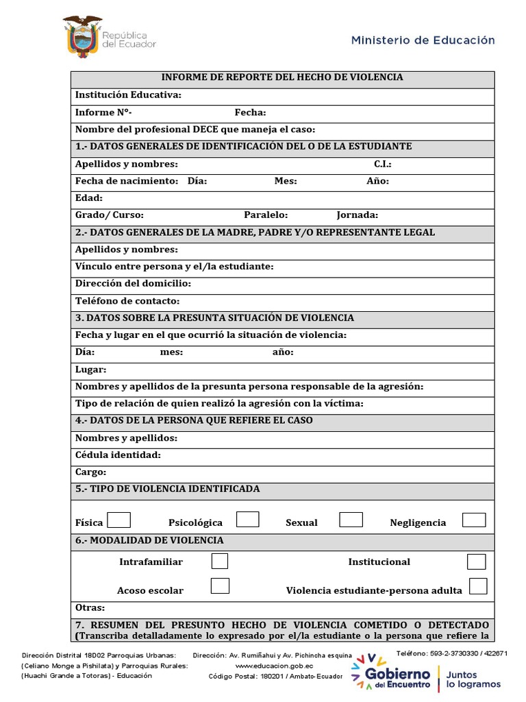 Informe de Violencia Escolar | PDF | Violencia | Acoso sexual