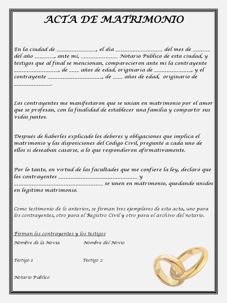 Acta De Adopción Falsa Acta de Matrimonio Falsa Online | PDF