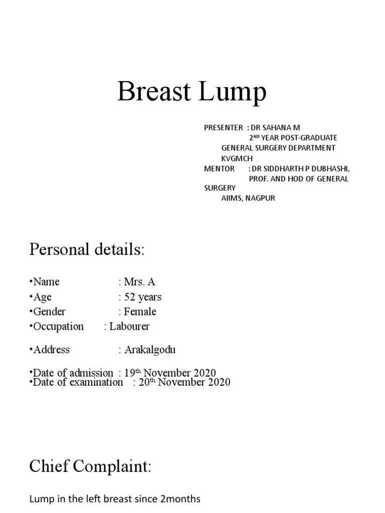 Breast Lump PDF Breast Cancer Lymph Node