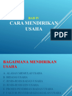 Bab IV Cara Mendirikan Usaha