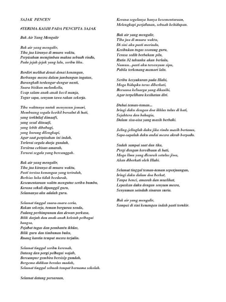 Sajak Dan Pantun Perpisahan | PDF