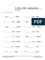 Grade 5 Multiply by 10 100 1000 D