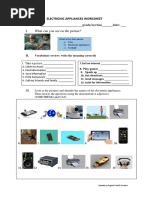 Electronic Appliances Worksheet 10