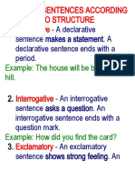 Kinds of Sentence According To Structure