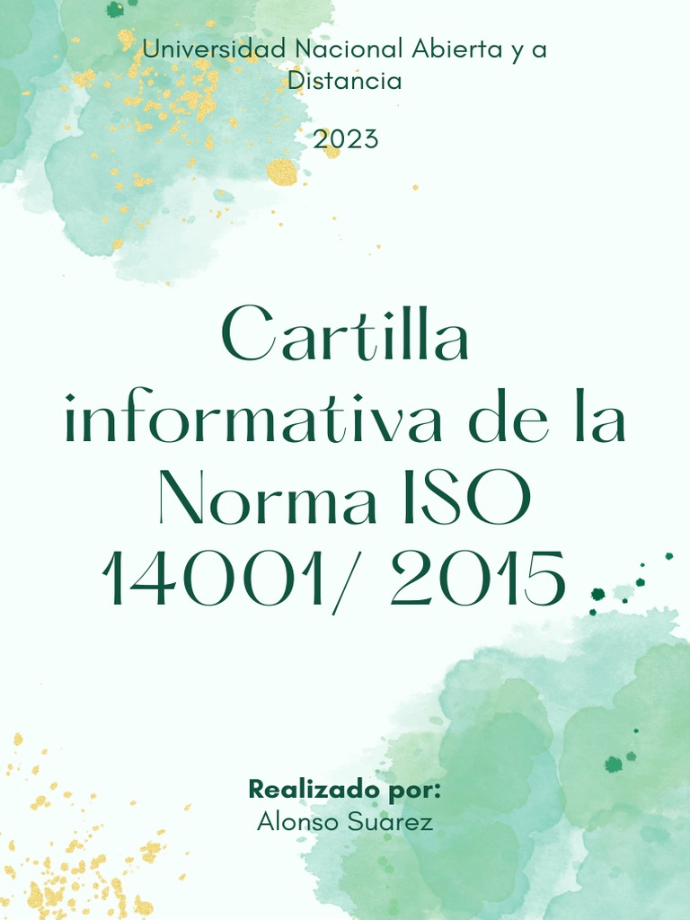 Cartilla Informativa de La Norma ISO 14001 2015 | PDF | Entorno natural ...
