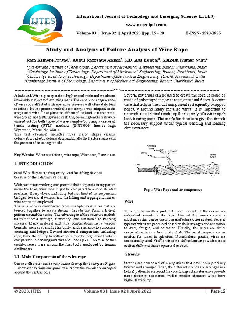 Wire Rope Failure Analysis | PDF | Wear | Deformation (Engineering)