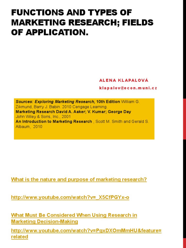 Functions and Types of Marketing Research | PDF | Marketing | Marketing ...