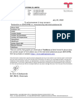 Certificate On MRSL Technova Chemicals