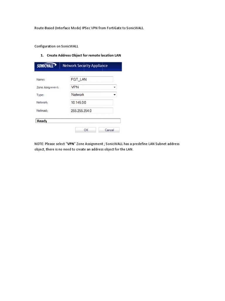 SonicWall to FortiGate VPN Setup Guide | PDF | Virtual Private Network ...