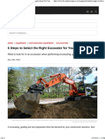 5 Steps To Select Right Excavator For Construction Applications For Construction Pros