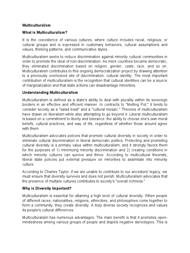 Multiculturalism Pdf Philippines Multiculturalism