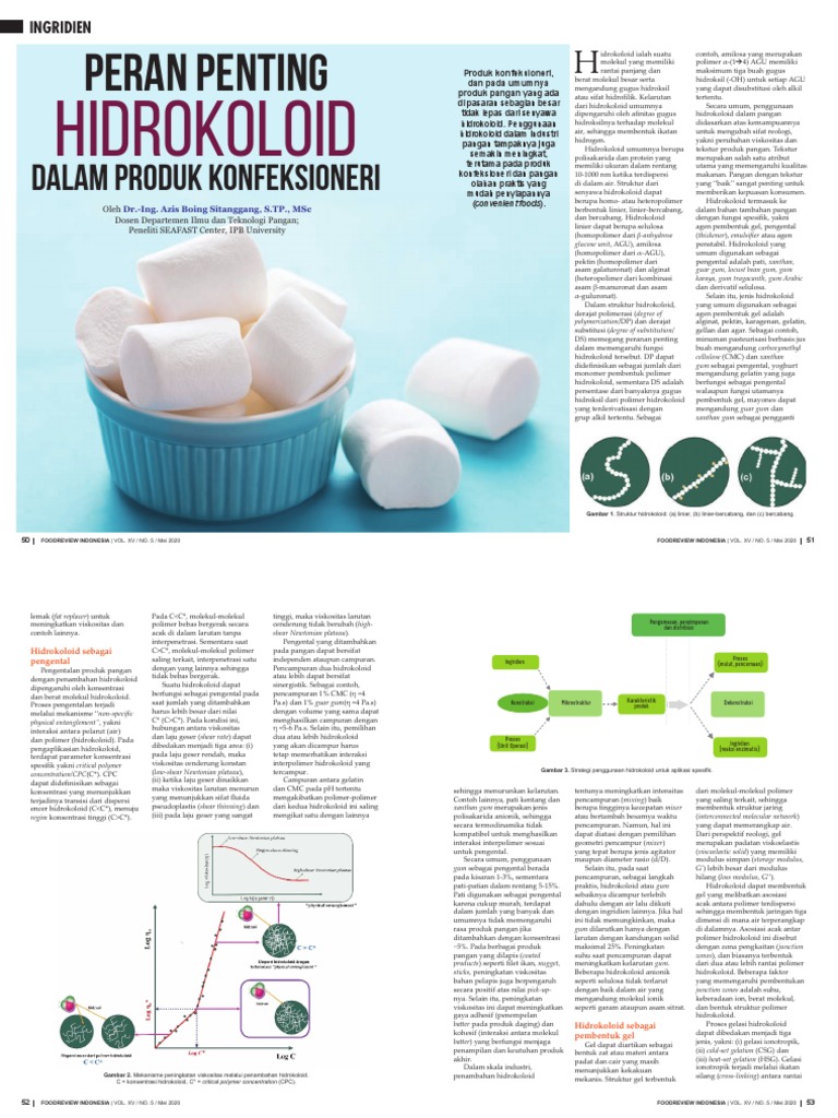Peran Hidrokoloid Dalam Produk Konfeksioneri | PDF