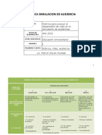 Rubrica Simulacro de Audiencia