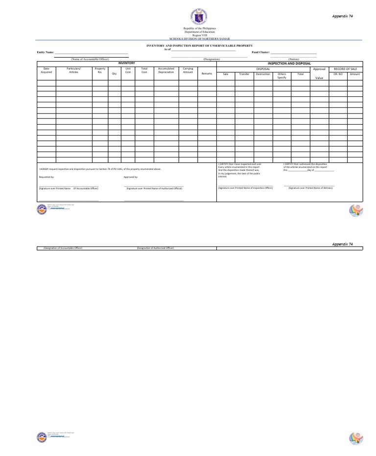 Unserviceable Property Inspection Report | PDF | Balance Sheet | Economies