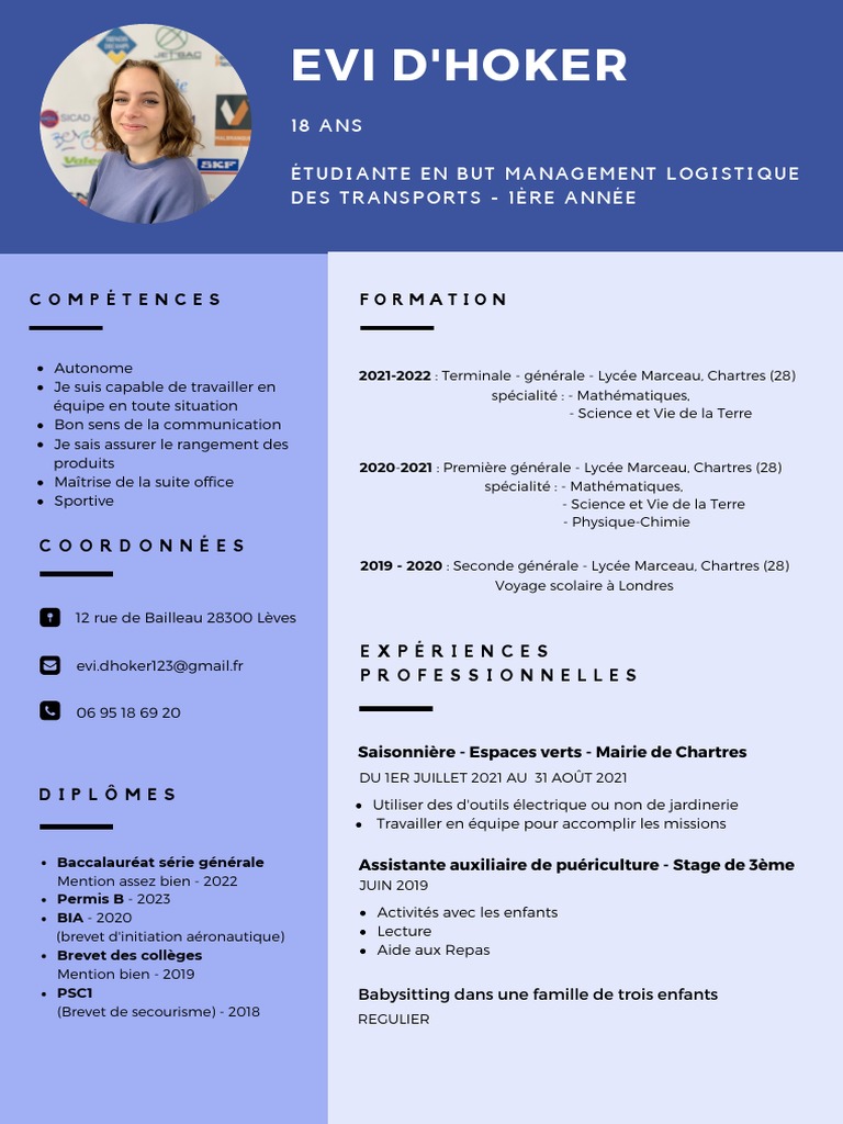 Cv Evi école Pdf