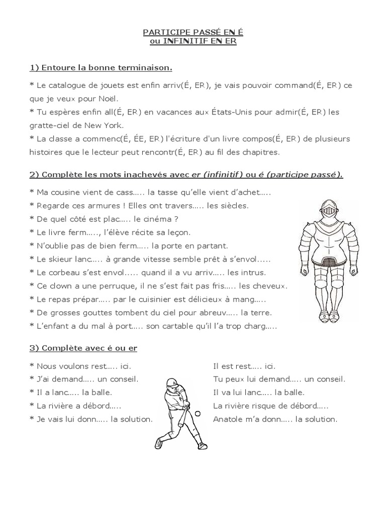 Ortho Participe Passe Infinitif 2 | PDF