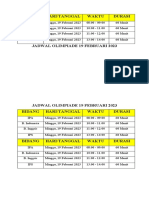 Jadwal Olimpiade 19 Februari 2023