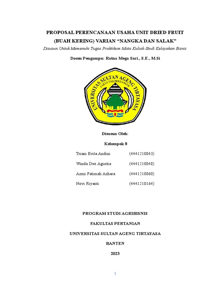 Proposal Usaha Buah Kering Nangka-Salak | PDF | Bisnis | Pengelolaan ...