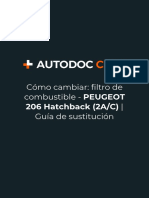 Cómo Cambiar - Filtro de Combustible - PEUGEOT 206 Hatchback (2A - C) - Guía de Sustitución