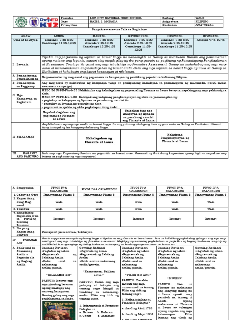 Q4 DLL Week 1 | PDF