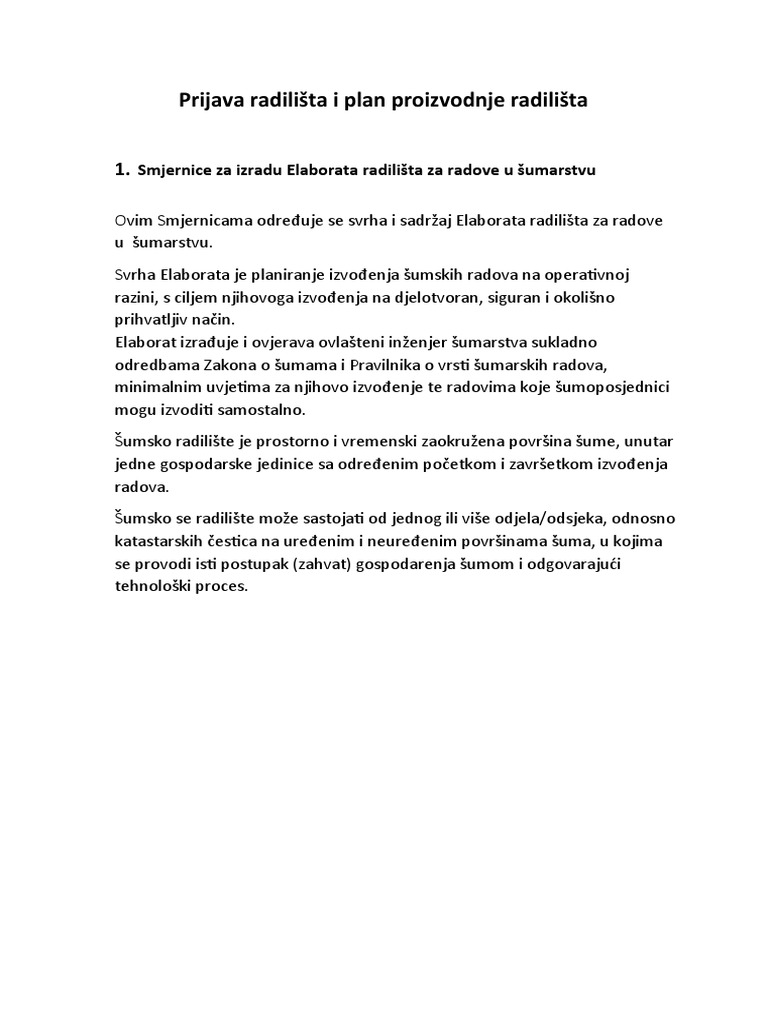 Prijava Radilišta I Plan Proizvodnje Radilišta - JAKOV Županić | PDF