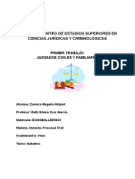 Zamora Magaña Abijael, Juzgados Civiles y Familiares, Trabajo 1, Sabatino