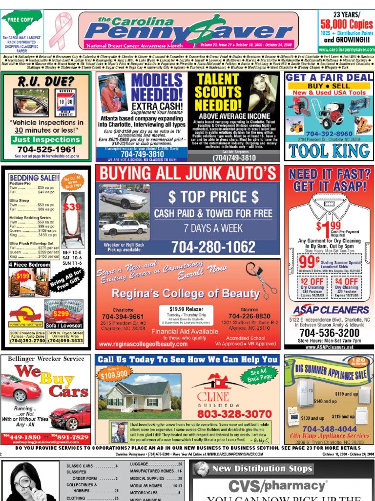 Carolina PennySaver October 10 October 24 Issue PDF Direc Tv