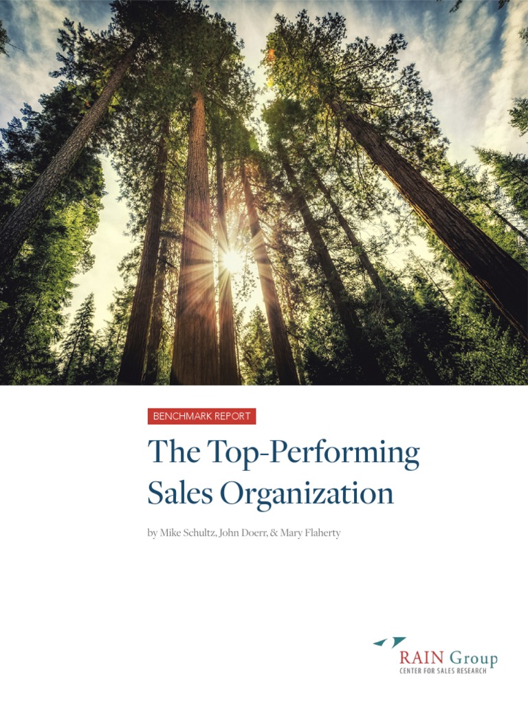 TopPerforming Sales Organization Benchmark Report PDF Sales