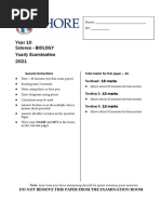 Yr10 - BIO - Yearly Exam 2021