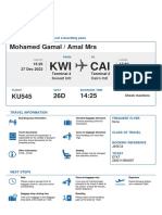 Your Boarding Pass To Cairo KUWAIT AIRWAYS