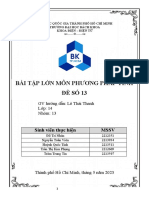 Bài Tập Lớn Môn Phương Pháp Tính Đề Số 13: Sinh viên thực hiện Mssv