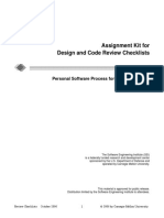 Assignment Kit For Design and Code Review Checklists: Personal Software Process For Engineers: Part I