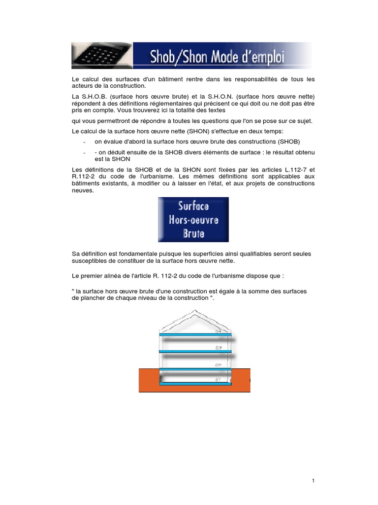 Différences entre SHOB et SHON | PDF | Ascenseur | Stationnement