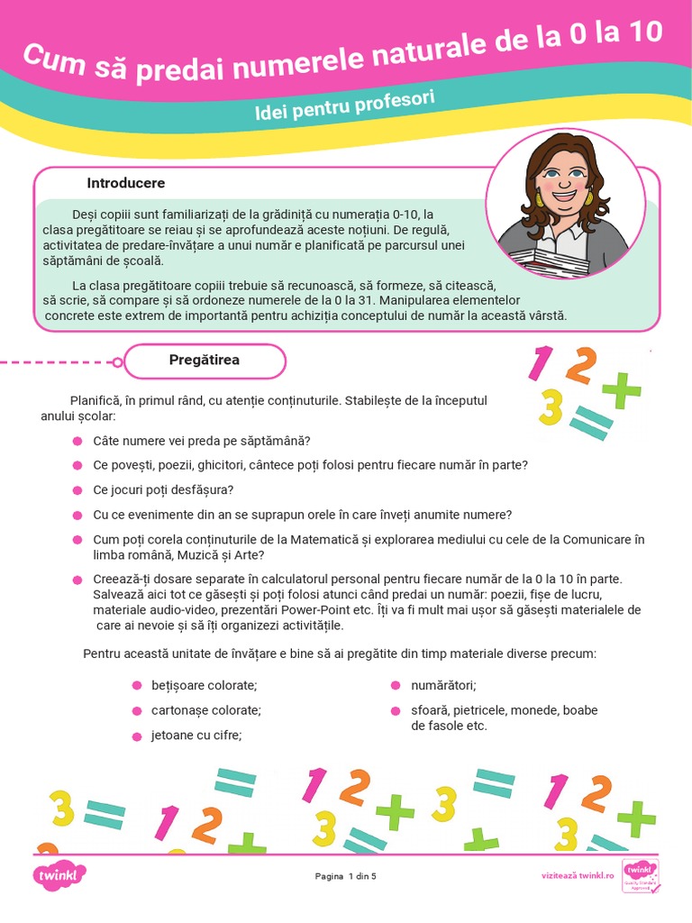 Cum Predai Un Numar La Clasa Pregatitoare Idei Pentru Profesori - Ver ...