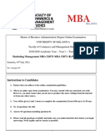 Marketing Management Paper 2021