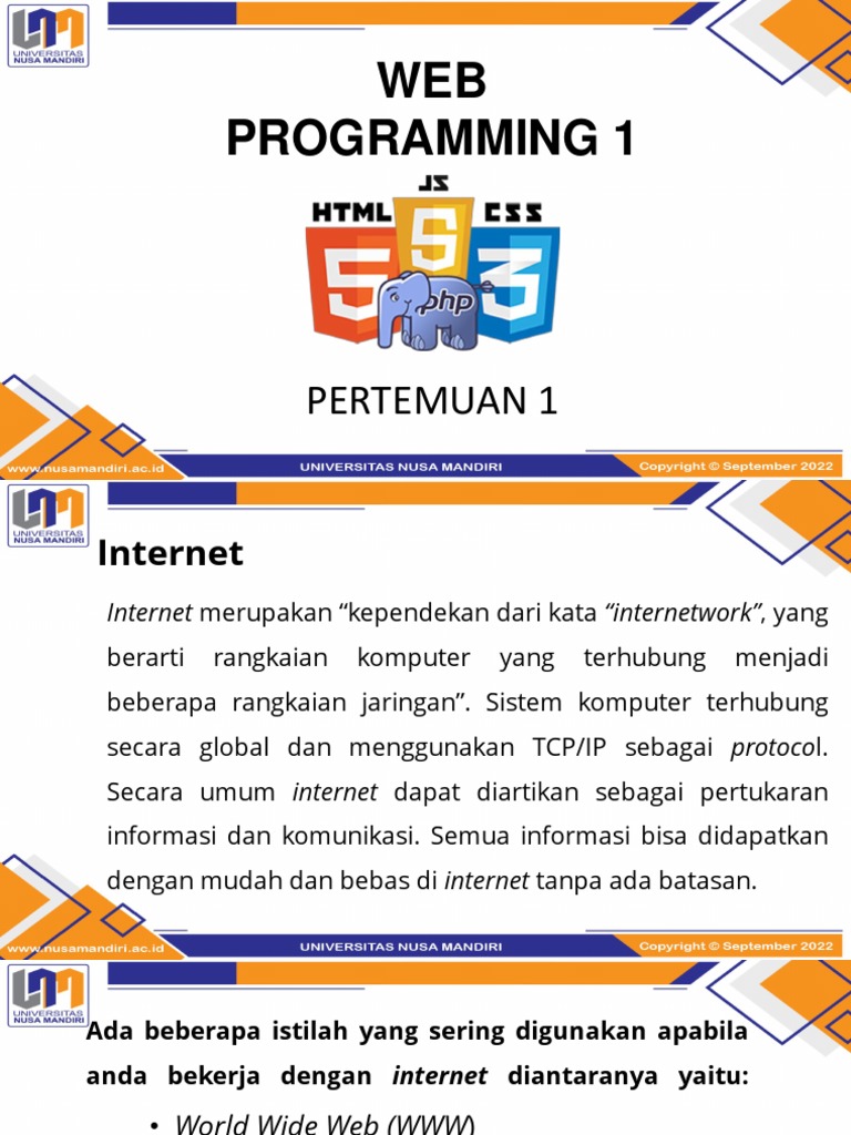 WEB Programming 1: Pertemuan 1 | PDF | Seni | Teknologi & Rekayasa