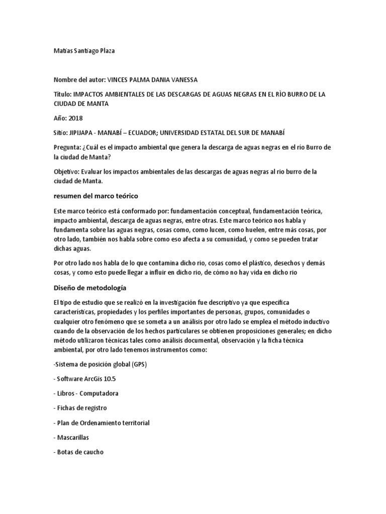 Impacto de Aguas Negras en Río Burro | PDF | Residuos | Entorno natural, image size:768x1024