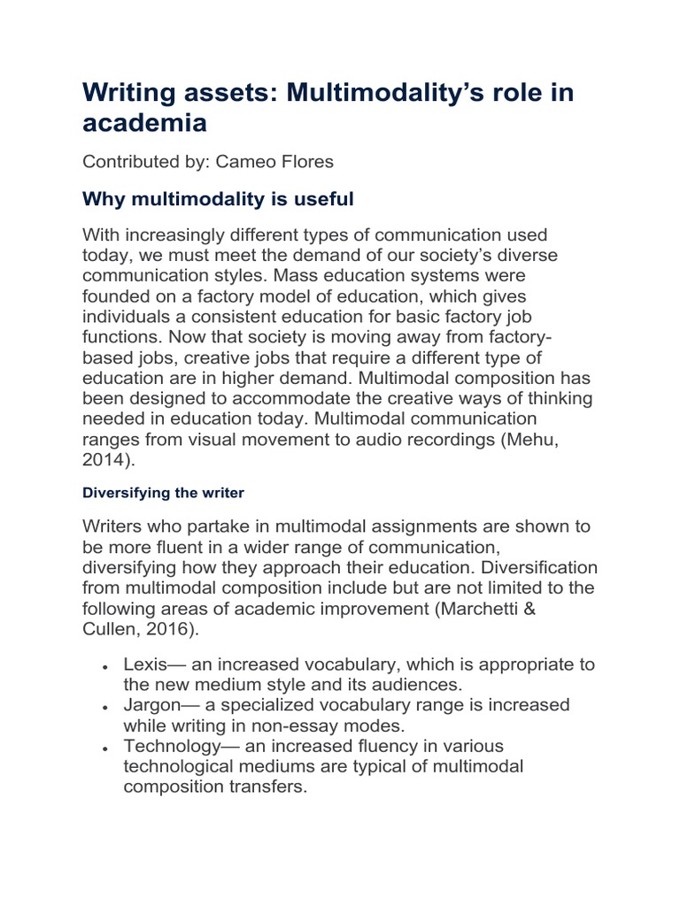 Multimodality In Writing : 10 Multimodality Examples – DEIYSP