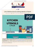 List of Kitchen Tools & Cooking Utensils in French - Frenchanted