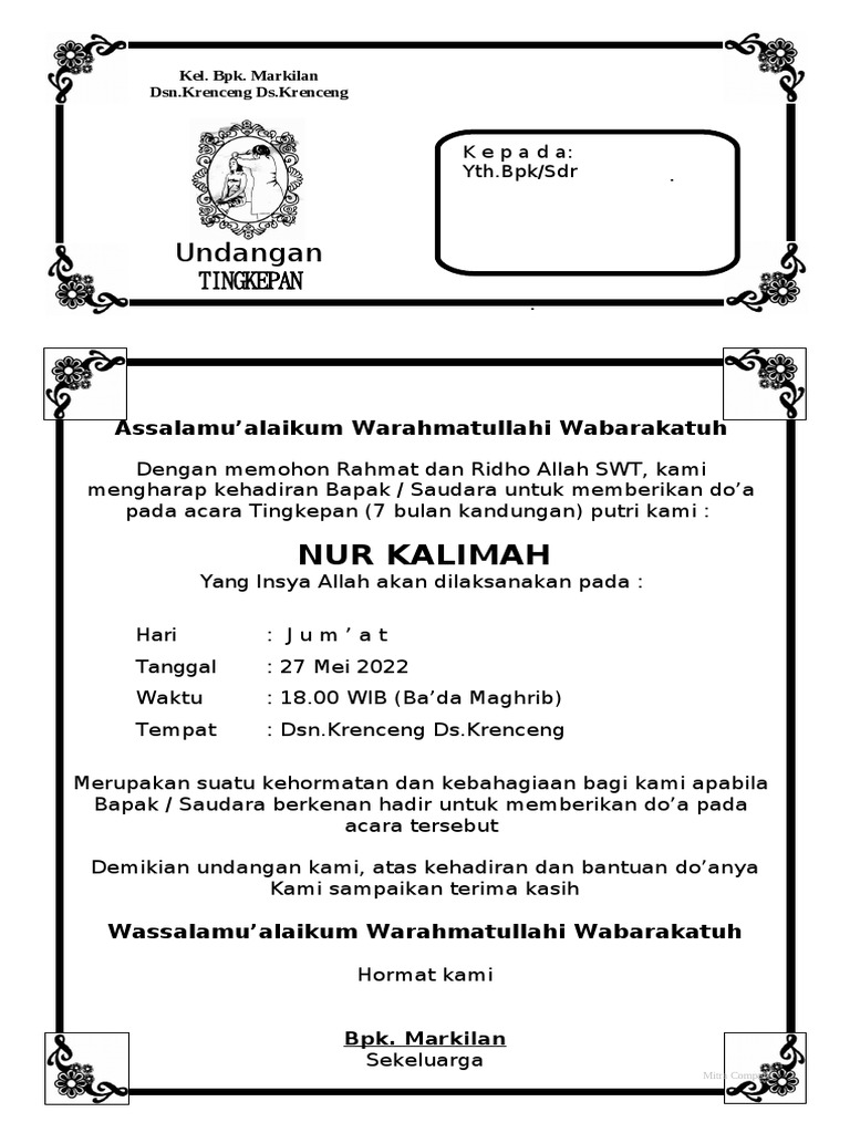Undangan Tingkepan-Dikonversi | PDF
