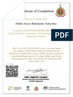 Certificate of Completion