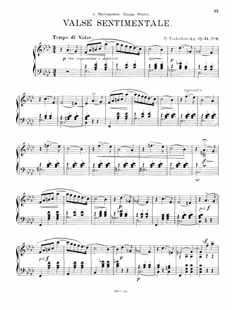 6 Valse Sentimentale (Tempo Di Valse) - 6 Pieces | PDF
