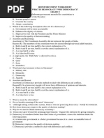 Reinforcement Worksheet - What Is Democracy Why Democracy