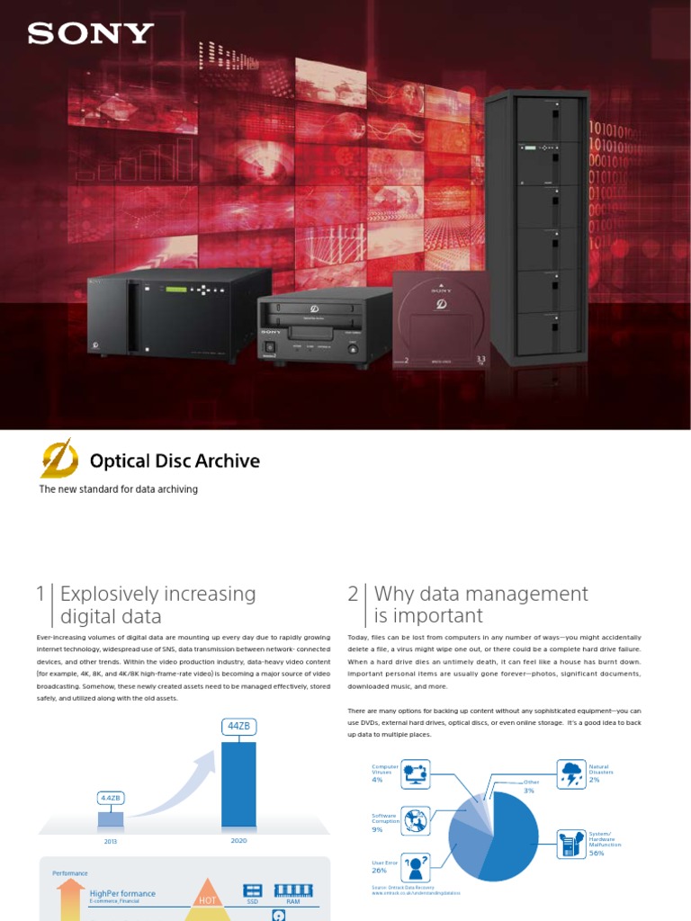 Sony Optical Disc Archive Broschuere E PDF Computer Data Storage