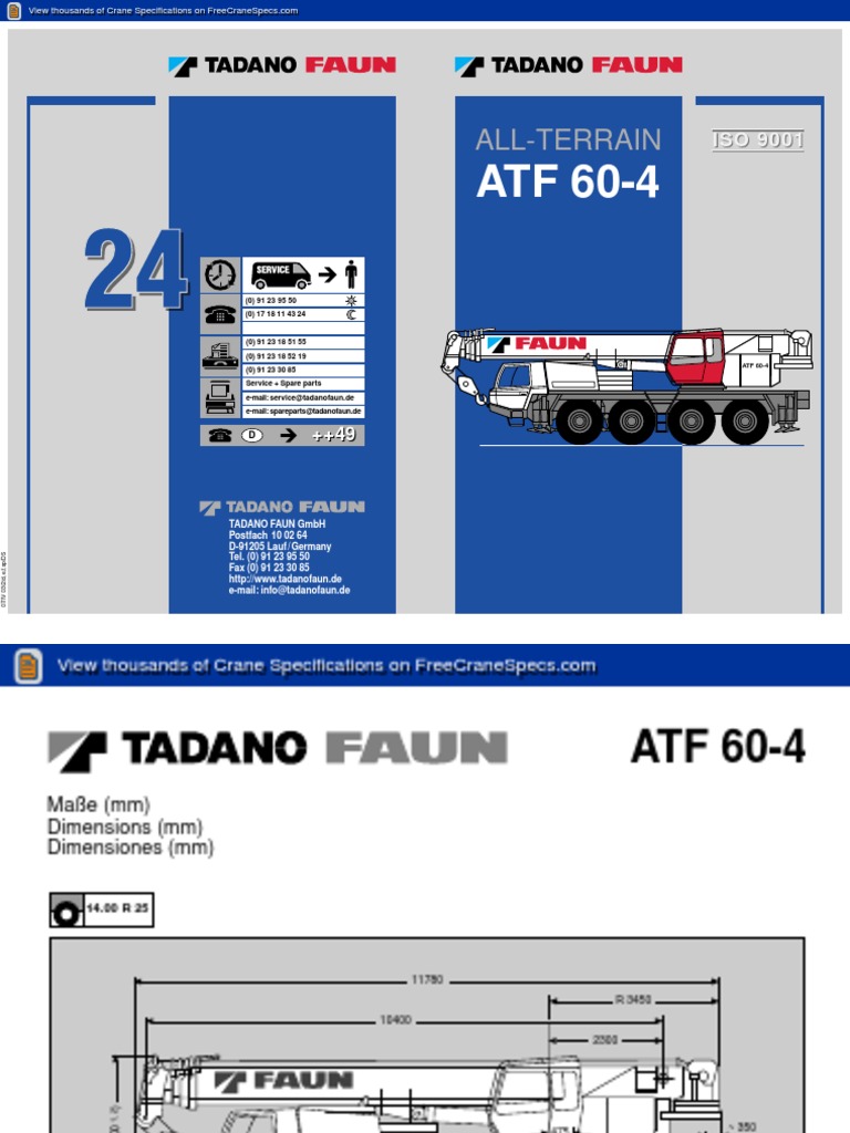 TADANO タダノFaun RTF60-4 Tadano Faun ATF 60 4 | PDF | Machines