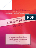 Sciences de B Ase: Service Général de L'enseignement Organisé Par La Fédération Wallonie-Bruxelles