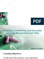 Pptcomputes Probabilities and Percentile Using The Standard Normal