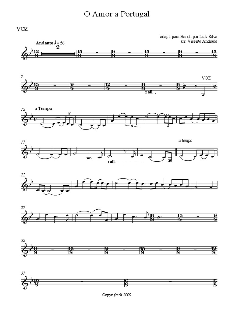 Amor A Portugal | PDF | Rhythm And Meter | Notation